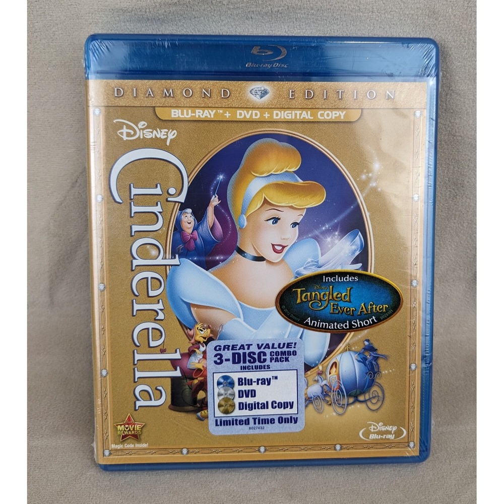 Cinderella Diamond Edition Blu Ray + DVD+ Digital Copy Sealed